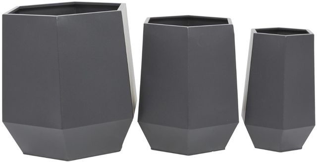 Deco Marche CosmoLiving by Cosmopolitan 3-Piece Gray Indoor Outdoor Planter-0
