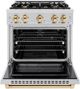 ZLINE Select Autograph Edition 30" Stainless Steel Convection Pro Style Gas Range with Polished Gold Accents-1