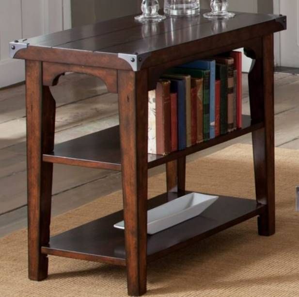 Liberty Furniture Aspen Skies Russet Brown Chair Side Table-1