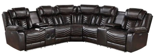 Homelegance® Ramone 3-Piece Dark Brown Power Reclining Sectional-0