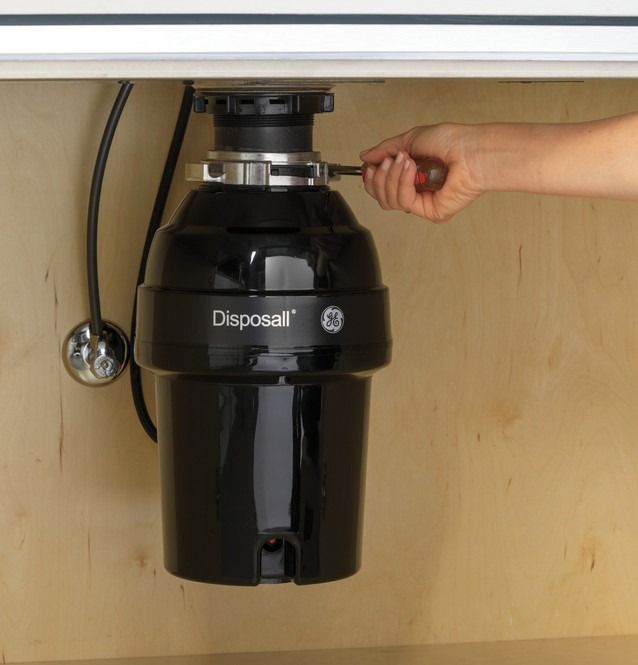 GE® Disposall® 3/4 HP Continuous Feed Non-Corded Black Garbage Disposal-1