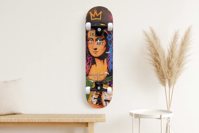 Classy Living Playful Graffiti Mona Lisa Skateboard Wall Art-1