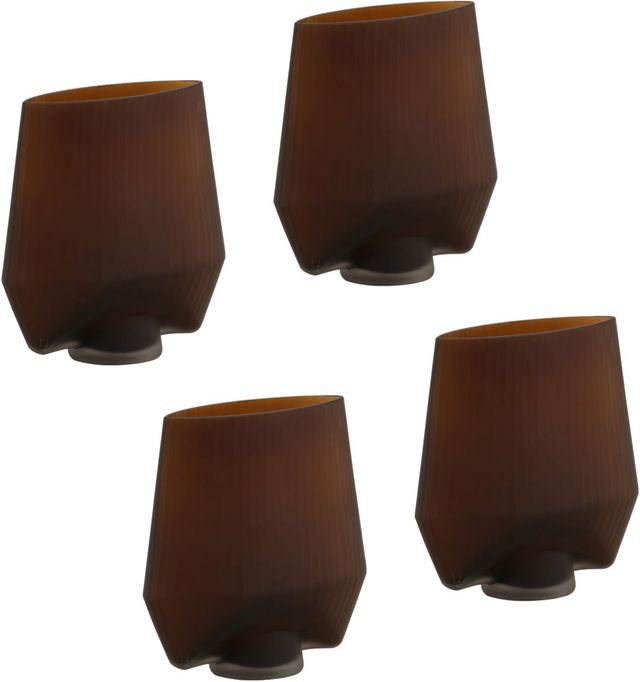 Dovetail Furniture Harcourt 4-Piece Brown Small Vase-0