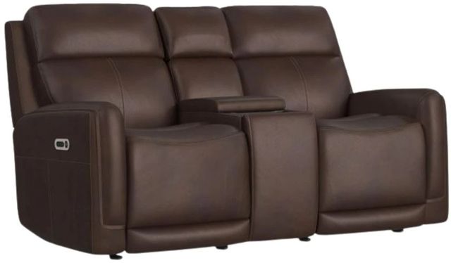 Flexsteel® Alister Burnt Umber Power Gliding Recliner Loveseat with Console-0