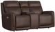 Flexsteel® Alister Burnt Umber Power Gliding Recliner Loveseat with Console-0
