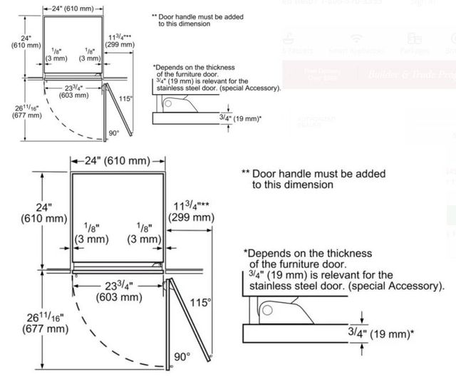 Thermador® Freedom® 23.75" Stainless Steel Handleless Freezer Column Door Panel-2