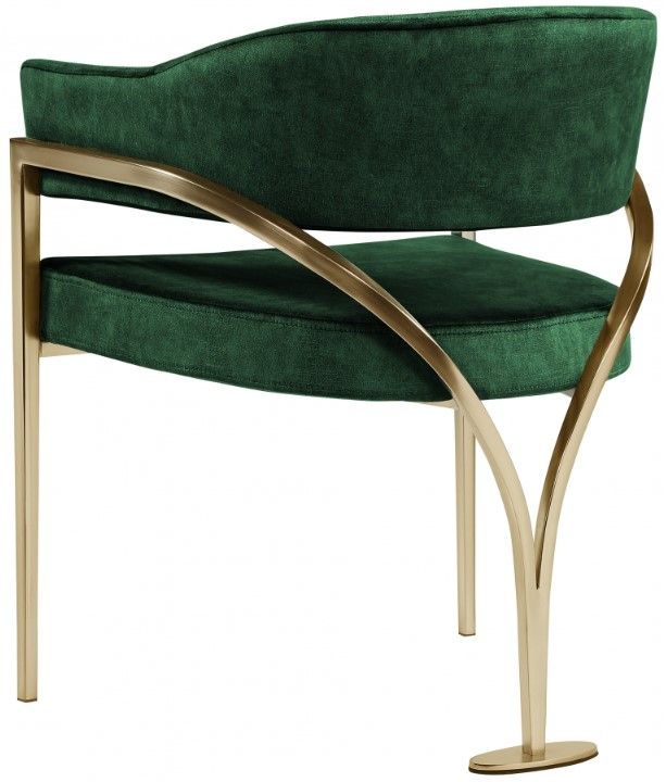Meridian Furniture Madelyn Green/Brushed Brass Velvet Dining Chair-2