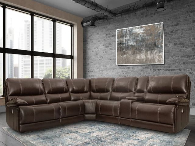 Parker House® Shelby 6-Piece Cabrera Cocoa Reclining Sectional-2