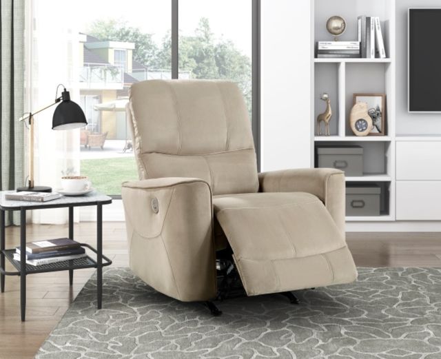 Homelegance® Artem Light Brown Power Rocker Recliner-1