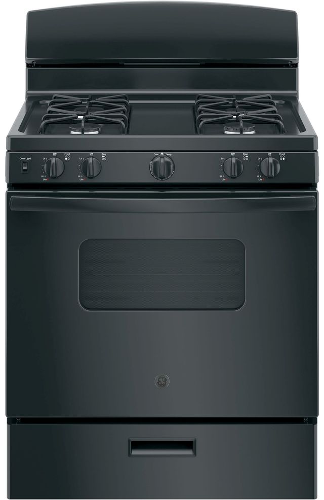 GE® 30" Black Freestanding Gas Range-0