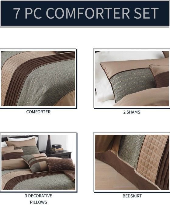Hallmart Collectibles Rexwell Brown 7-Piece Queen Comforter Set-4