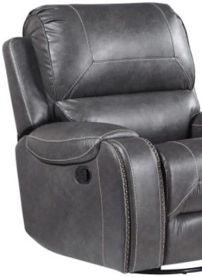 Milton Greens Stars Gray Manual Rocking Swivel Chair-1