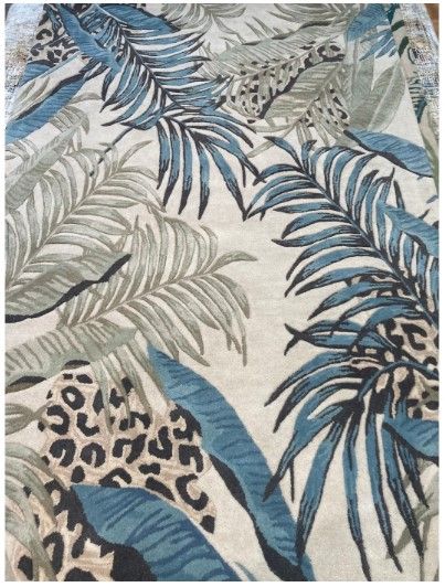 KAS Rugs Sparta Blue/Ivory Leopard 5'x8' Area Rug-0