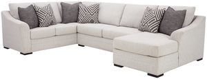 Front view of the Benchcraft® Koralynn 3-Piece Stone Right-Arm Facing Sectional and Chaise
