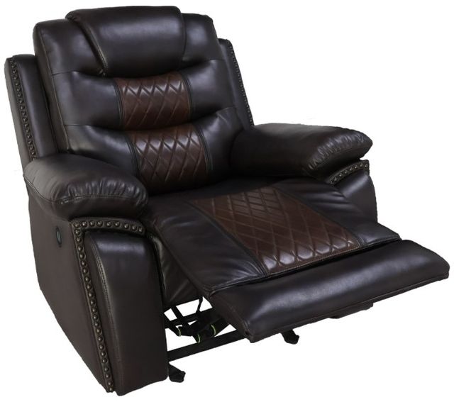 New Classic® Home Furnishings Nikko Brown Power Glider Recliner-3