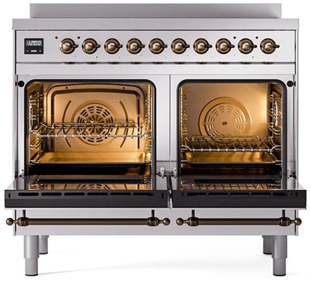 Ilve® Nostalgie II Series 40" Stainless Steel Pro Style Induction Range-1