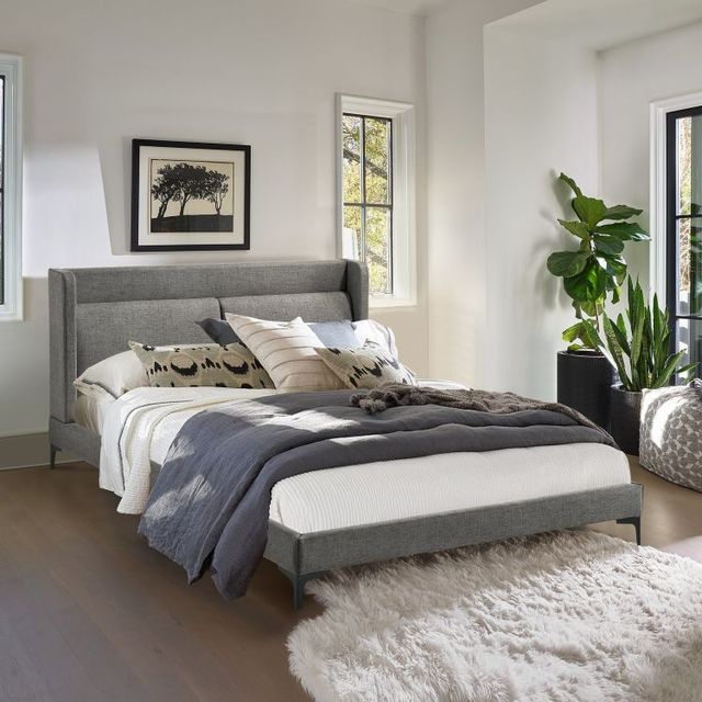 Armen Living Legend Gray Queen Platform Bed-1