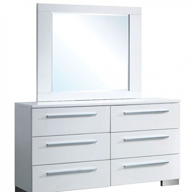 Furniture of America® Clementine Glossy White Dresser with Mirror-0