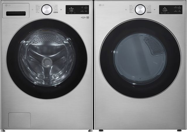 LG Graphite Steel Front Load Washer & Gas Dryer Laundry Pair-0