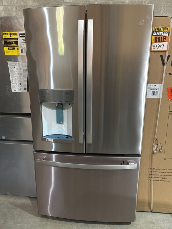 Clearance GE Profile™ 22.1 Cu. Ft. Fingerprint Resistant Stainless Steel Counter Depth French Door Refrigerator-0