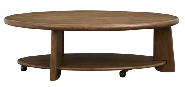 Magnussen Home® Tanner Tawny Brown Oval Cocktail Table with Casters-2