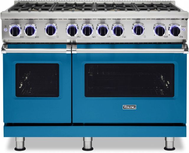 Viking® 7 Series 48" Alluvial Blue Pro Style Liquid Propane Range-0