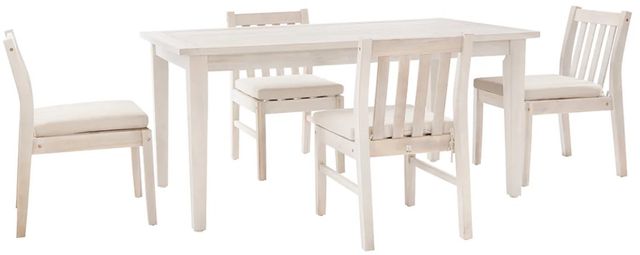 Linon Svana 5-Piece Natural Fabric/Wooden Outdoor Dining Set-0