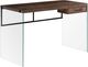 Monarch Specialties Inc. 48"L Brown Reclaimed Wood Glass Panel Computer Desk-2