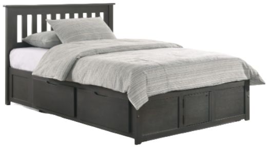 Night & Day Furniture™ Spices Bedroom Stonewash Queen Drawer Pedestal Bed-0