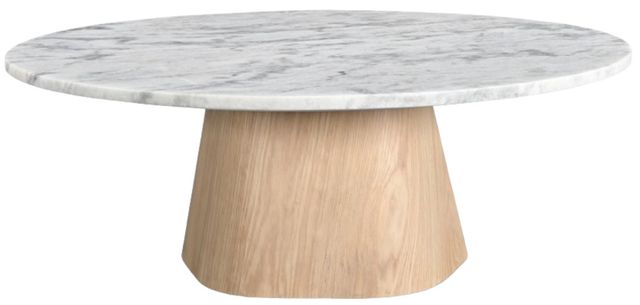 Moe's Home Collection Evelyn Ashen Gray Matrix Marble Top Coffee Table with Natural Base-1