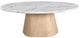 Moe's Home Collection Evelyn Ashen Gray Matrix Marble Top Coffee Table with Natural Base-1