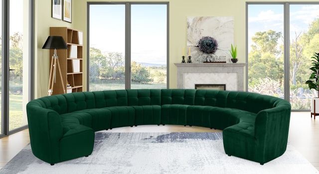 Meridian Furniture Limitless 12-Piece Green Velvet Modular Sectional-1