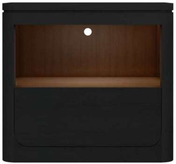 Elements International Rosalie Black Nightstand-3