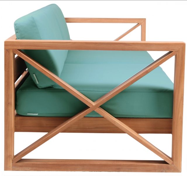 Meridian Furniture Anguilla Sea Blue Fabric Outdoor Accent Sofa-3