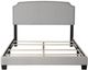 Bernards Amy Beige Upholstered Queen Panel Bed-2
