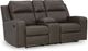 Signature Design by Ashley® Lavenhorne Umber Reclining Loveseat with Console-0