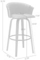 Armen Living Diana Black/Light Gray Swivel Counter Stool-2