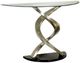 Furniture of America® Nova Tempered Glass Top Sofa Table with Black/Satin Plated Base-0