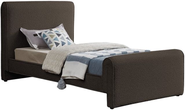 Meridian Furniture Stylus Brown Twin Upholstered Panel Bed-0