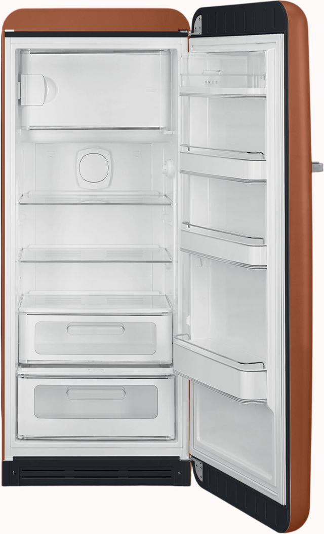Smeg 50's Retro Style 9.5 Cu. Ft. Amber Clay Compact Refrigerator-1