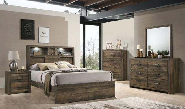 Elements International Bailey Music Walnut Full Bed-3