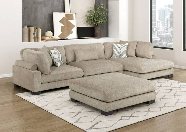 Homelegance® Tinley 4-Piece Brown Modular Sectional with Chaise and Ottoman-1