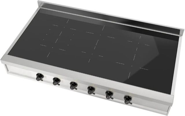 Ilve Nostalgie II 48” Stainless Steel Induction Rangetop with 6 Elements and Burnished Trim-3