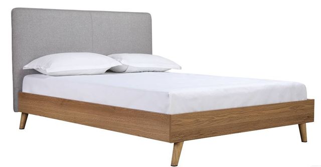Mazin Furniture Cassidy Brown Full Platform Bed Upholstered Headboard-1