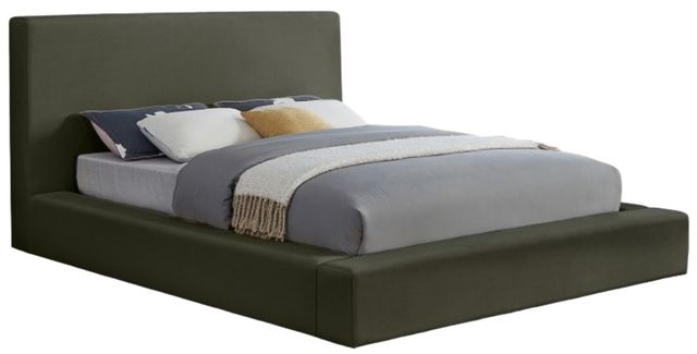 Meridian Furniture Dorian Green Queen Upholstered Panel Bed-0