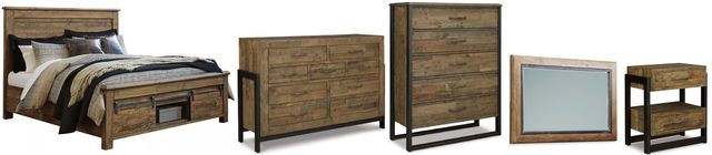 Signature Design by Ashley® Sommerford 5-Piece Brown King Storage Panel Bed Set-0