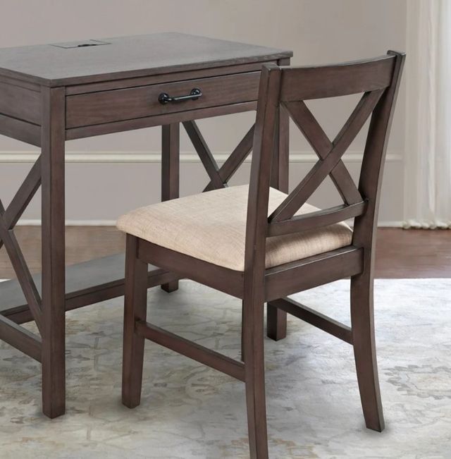 Jofran Inc. Hobson Beige/Gray X-Back Side Chair-1