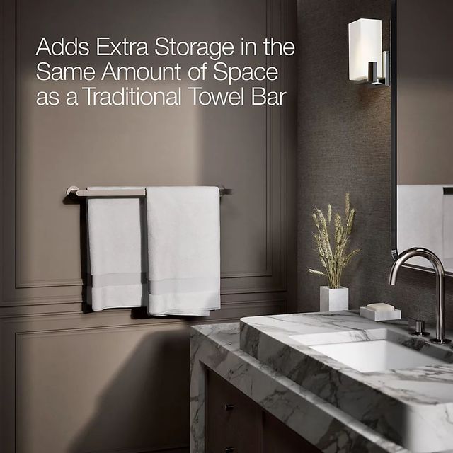 KOHLER® Composed® Vibrant Titanium 24" Double Towel Bar-3