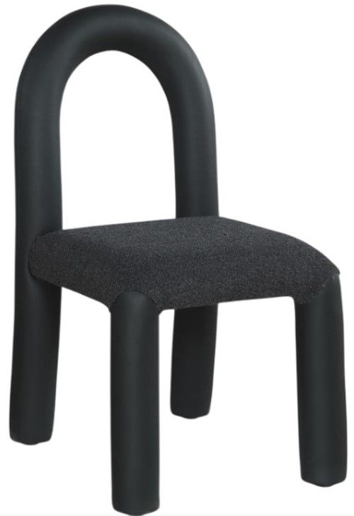 Meridian Furniture Amari Black Boucle/Vegan Leather Upholstered Dining Chair-0