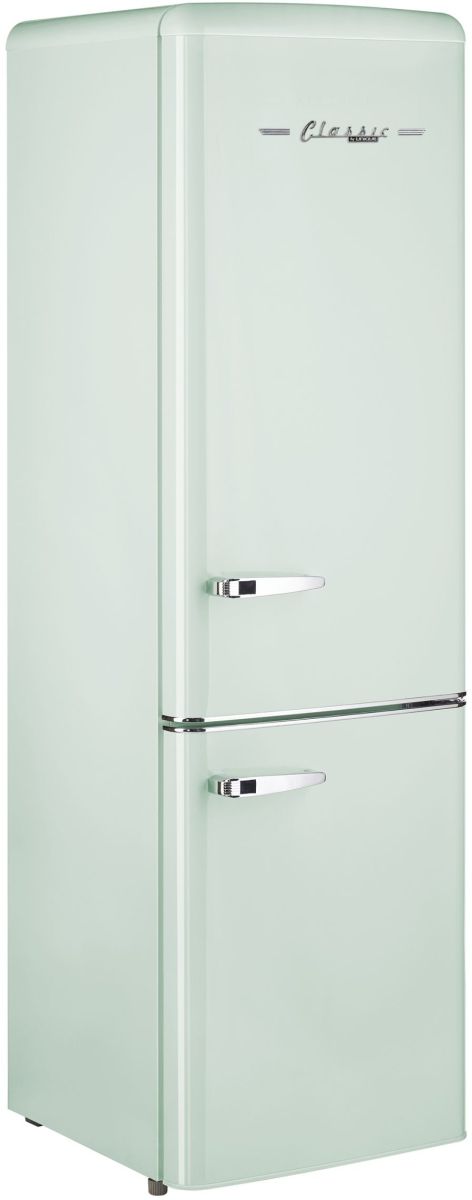 Unique® Appliances Classic Retro 8.7 Cu. Ft. Summer Mint Green Counter Depth Bottom Freezer Refrigerator-1